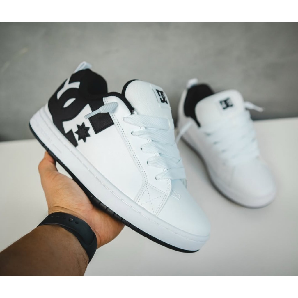 SEPATU DC WHITE PRIA  COURT GRAFFIK ORIGINAL 100% SEPATU GEMUK PRIA WANITA UNISEX