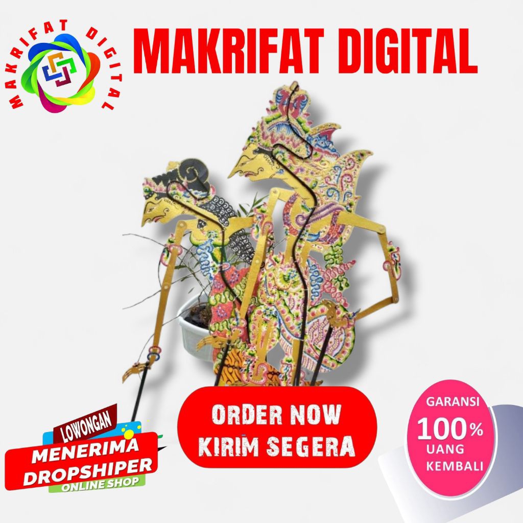 ZACK MART Wayang Kulit Asli Murah Rama Sinta / Wayang Standar Dalang Halus Kualitas Sedang 60cm