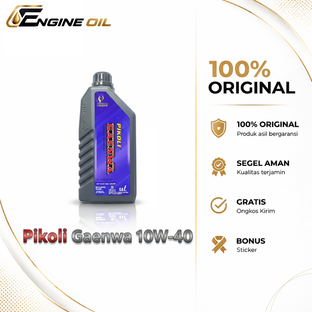 Oli Pikoli Gaenwa 10W40 1L Synthetic – Oli Motor Bebek 4T Wangi PASTI ORIGINAL - Bonus Sticker