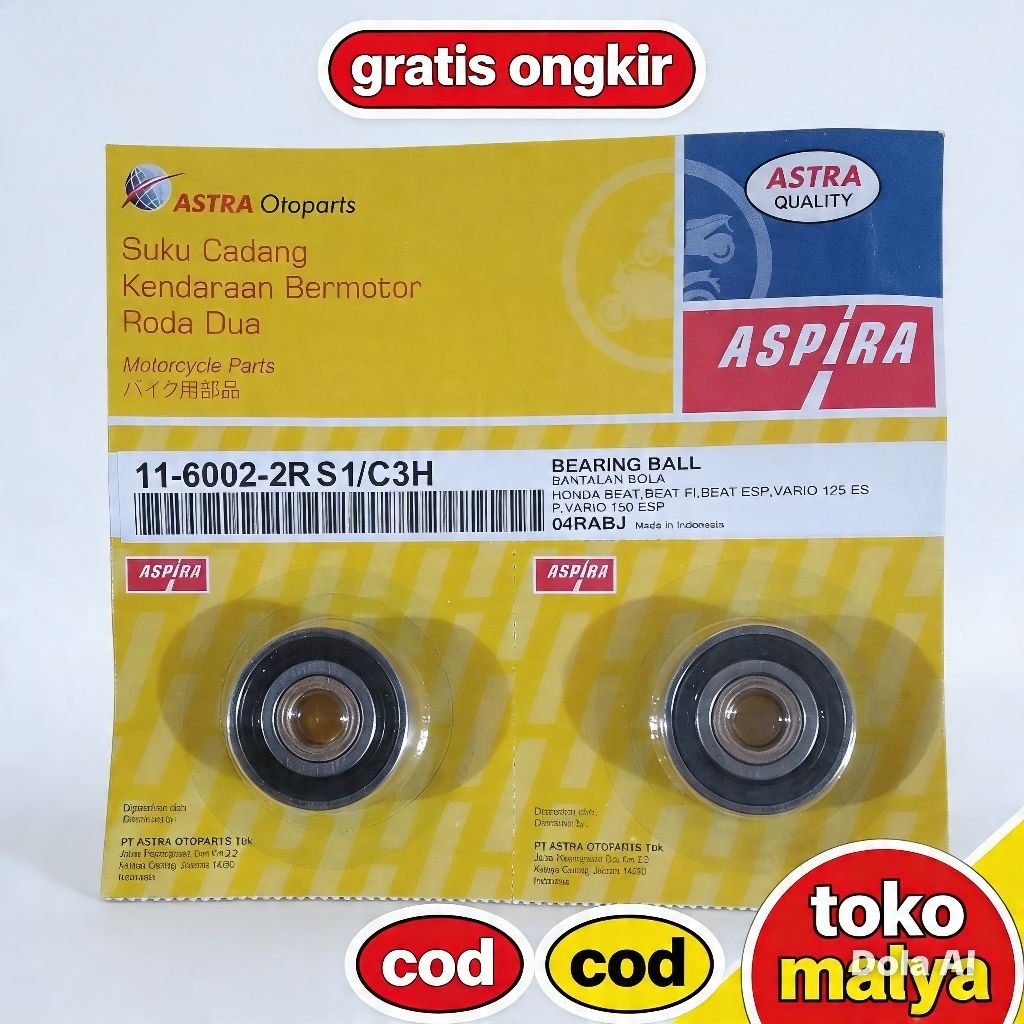 LAHER BEARING 6002 2RS ASPIRA ORIGINAL