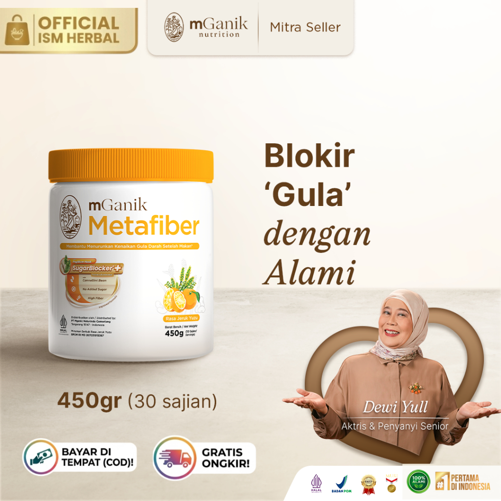 mGanik Metafiber Yuzu Suplemen Serat Diabetes & Blokir Gula Darah 450g Makassar