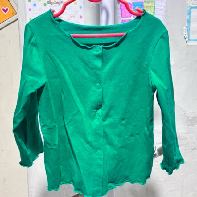 preloved cardigan kaos anak perempuan hijau