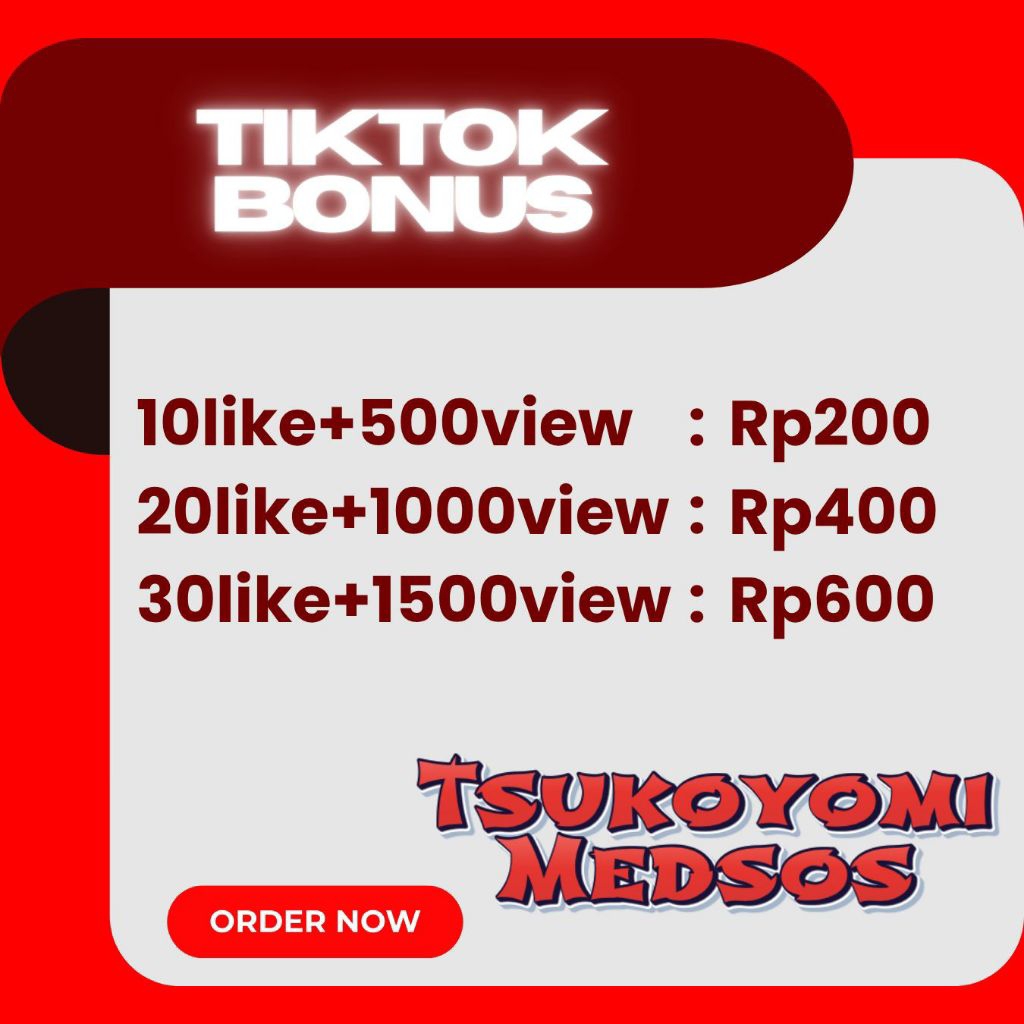 tiktok like bonus. (permanen bergaransi)