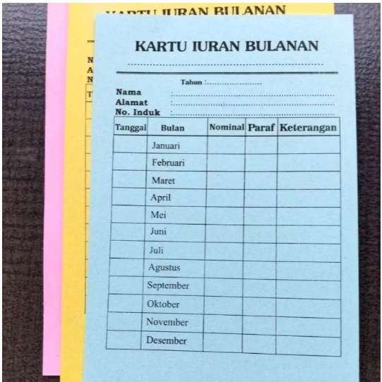 Kartu Iuran Bulanan Praktis & Rapi – Cocok untuk RT, Sekolah & Komunitas