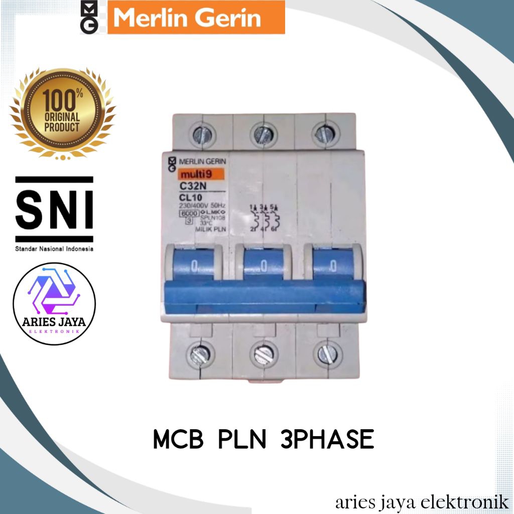 MCB PLN Merlin gerin 3phase Al amper