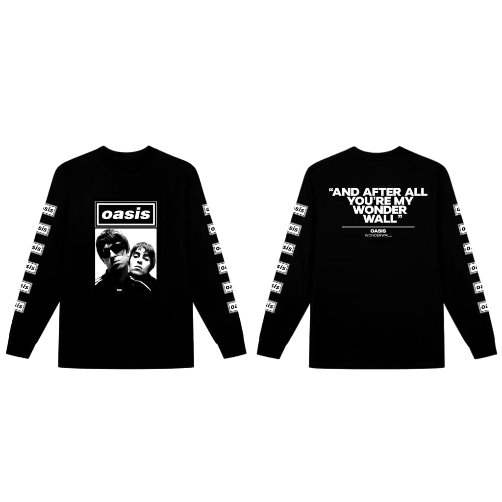 kaos oasis hitam lengan panjang