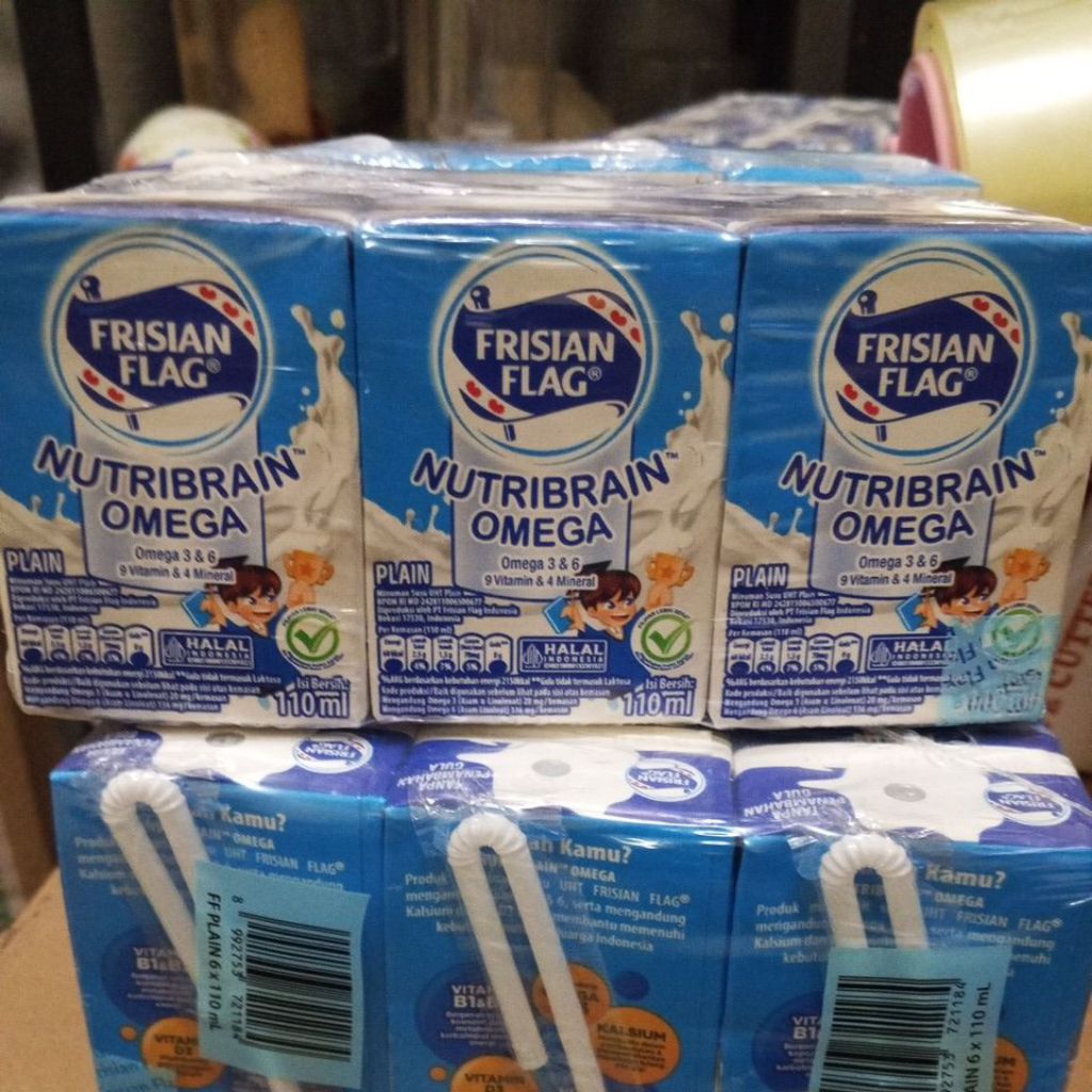 36 Botol Susu UHT Frisian Flag Omega Plain 115ml - Nutrisi Optimal untuk Anak Usia 4-12 Tahun
