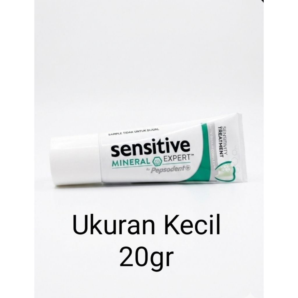 Ukuran Kecil pasta gigi Pepsodent Sensitive Mineral Expert Sensitivity Treatment 20gr