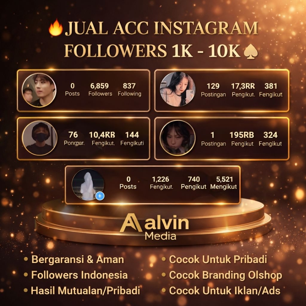 JUAL AKUN INSTAGRAM 1K - 10K FOLLOWERS | AKUN SIAP PAKAI | TAMPILAN PROFESIONAL UNTUK BRANDING