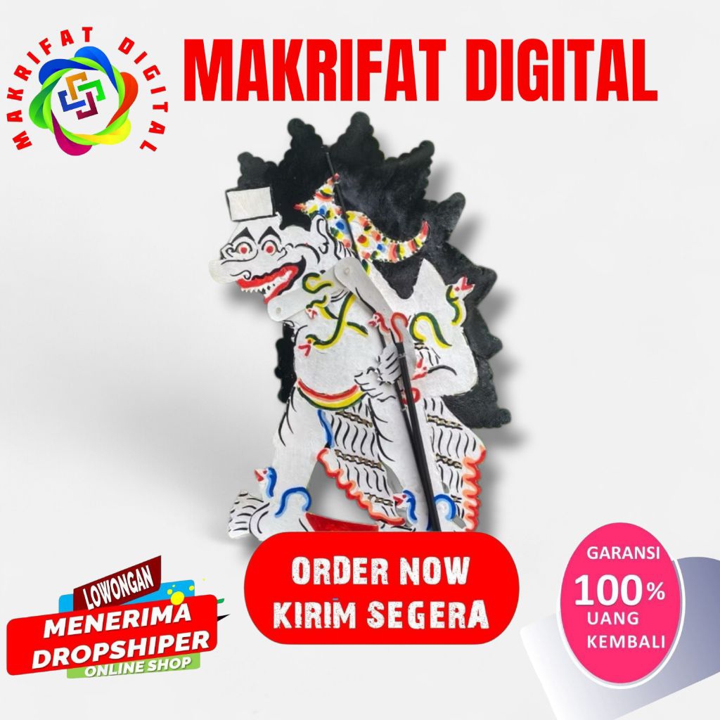 ZACK MART Wayang Kulit Asli BOLOSEWU AMRAL -+ 45 cm / Wayang Kulit Buto Amral Halus