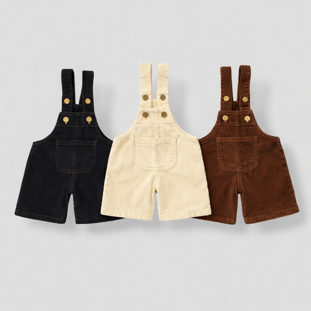 Overall Celana Pendek Anak Corduroy Unisex 1-7 Tahun Baju Kodok Anak Bahan Corduroy