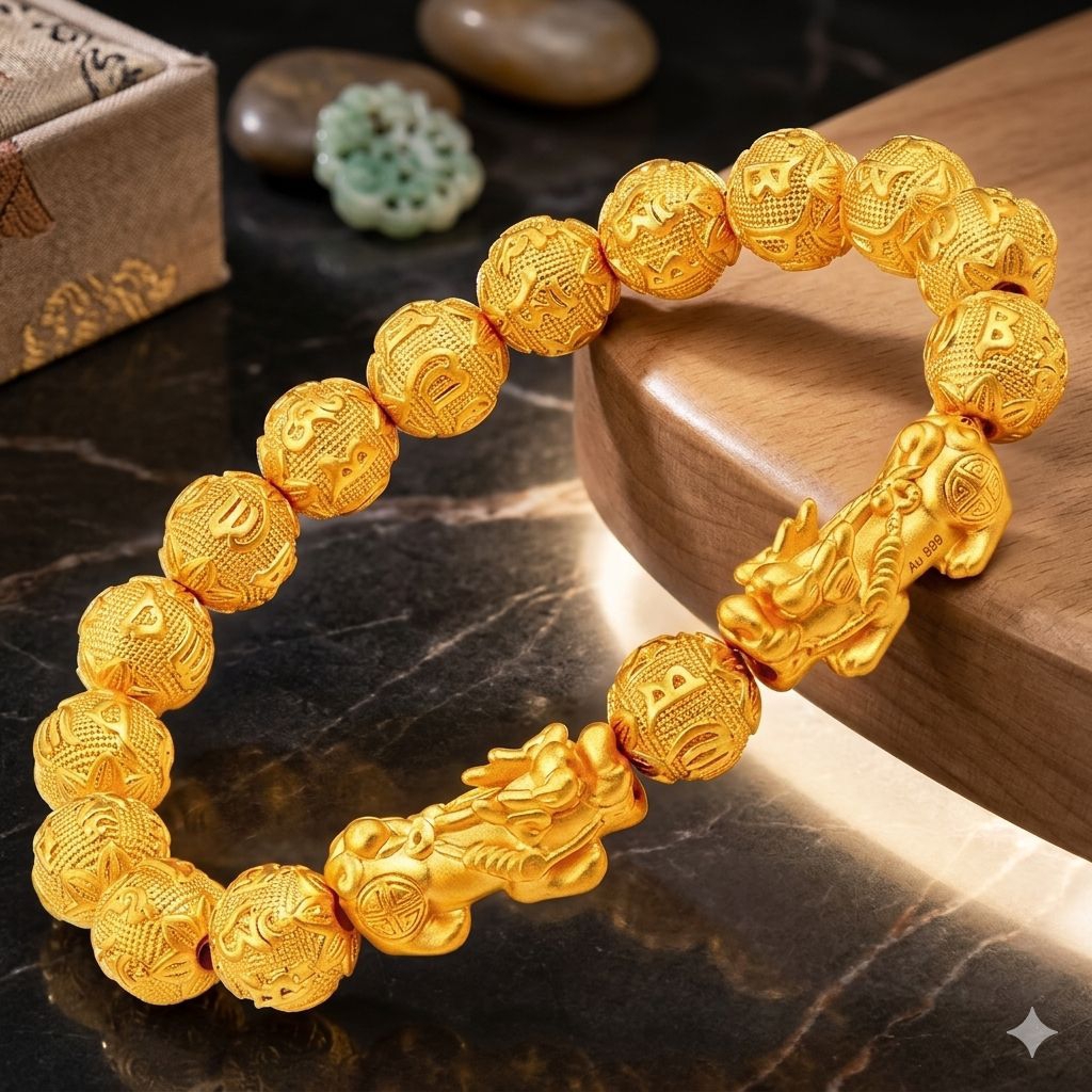 Gelang Pixiu Vietnam sand gold 999
