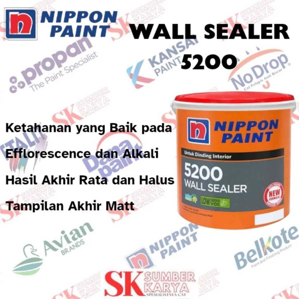 CAT DASAR NIPPON WALL SEALER 5200 5 KG / CAT DASAR TEMBOK NIPPON / CAT DASAR TEMBOK INTERIOR EXTERIO