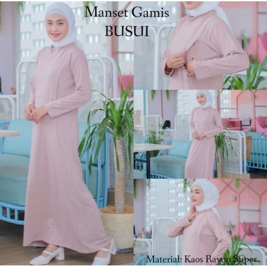 Manset Gamis Busui Lengan Panjang||Dress Ibu Menyusui