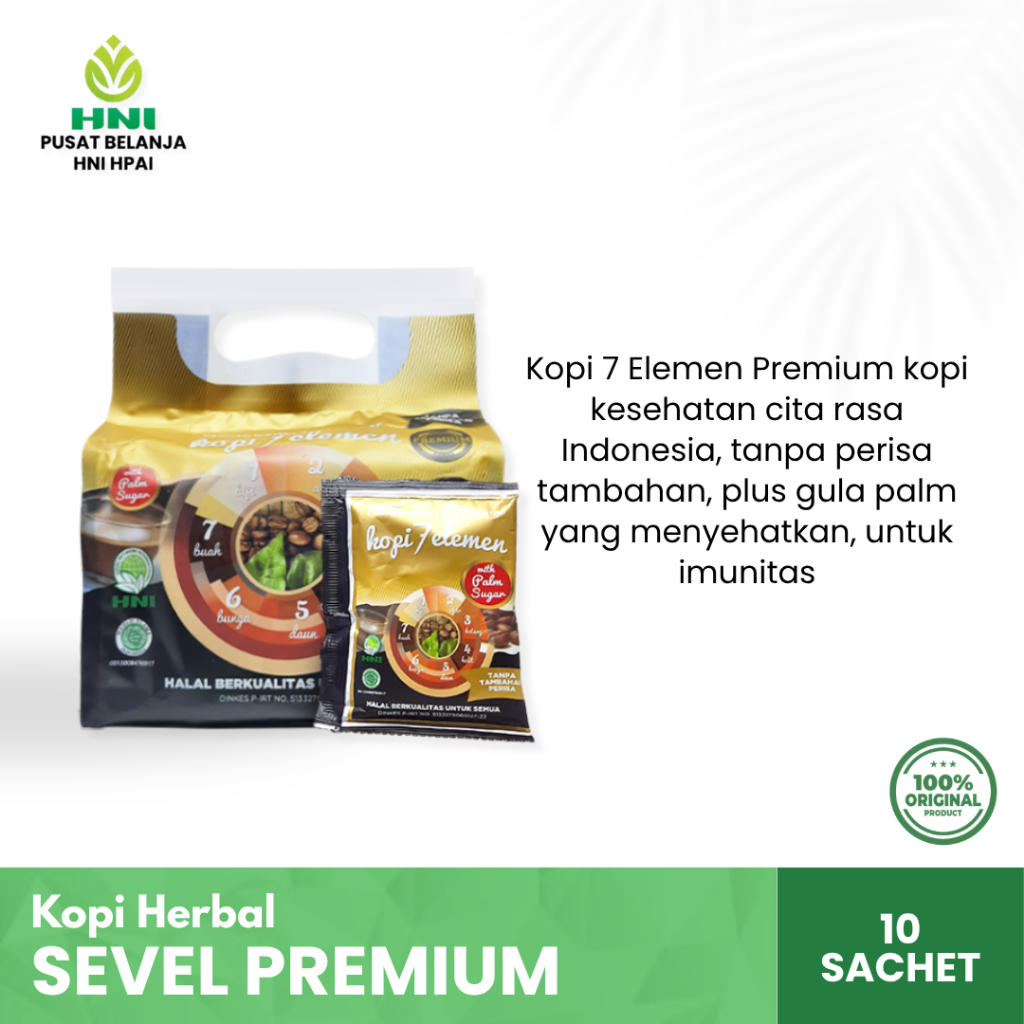 Kopi 7 Elemen Premium HNI HPAI 10 sachet Kopi Herbal SEVEL PREMIUM