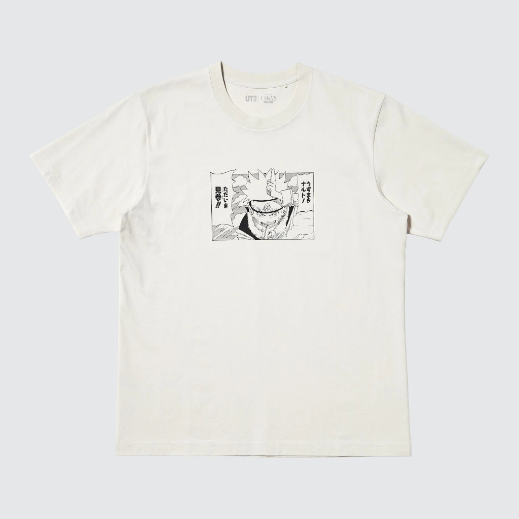 Tshirt Uniqlo x Naruto Kyubi | UT Naruto Kaos Lengan Pendek - Cream