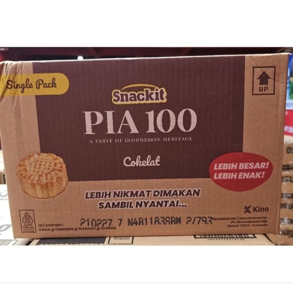 Snackit Pia 100 Rasa Cokelat / Kacang Hijau / Nanas 23 gram [ 1 Karton Isi 60 Pcs ]