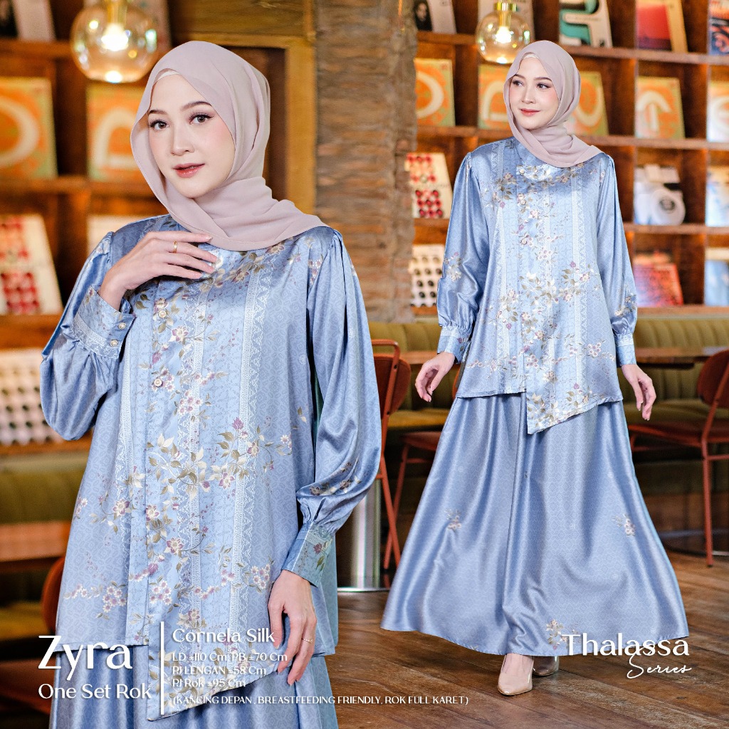 Setulus Signature Zyra Oneset Wanita Atasan dan Rok Bahan Motif Setelan Wanita Ootd Remaja Outfit Ke