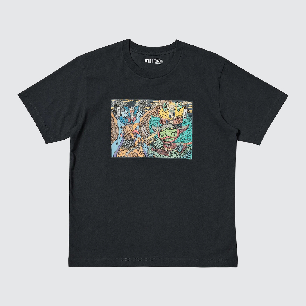 Tshirt Uniqlo Naruto & Sasuke | UT Naruto Kaos Lengan Pendek - Hitam