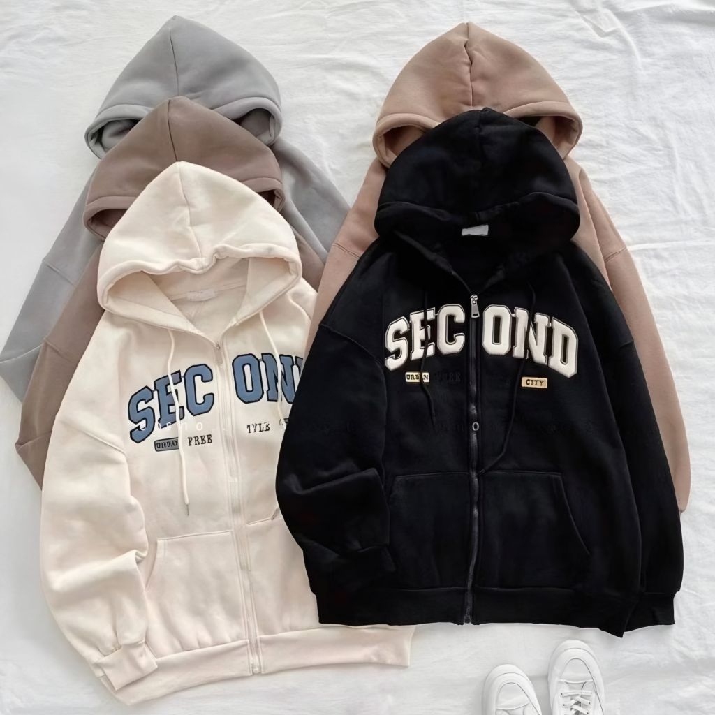 HOODIE ZIPPER SWEATER JAKET BASIC CROP WANITA SECOND HOODIE CROP BOXY WANITA OVERSIZE ANAK REMAJA TE