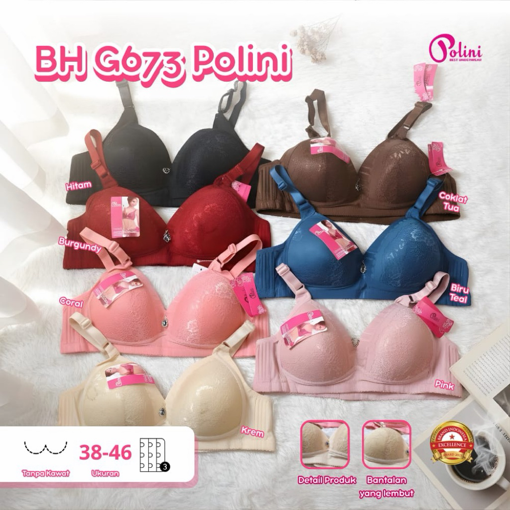 2PCS BH POLINI G673 POLINI BH CANTIK CUP  c KAIT 3 | BH POLINI BARU G001 BH CANTIK