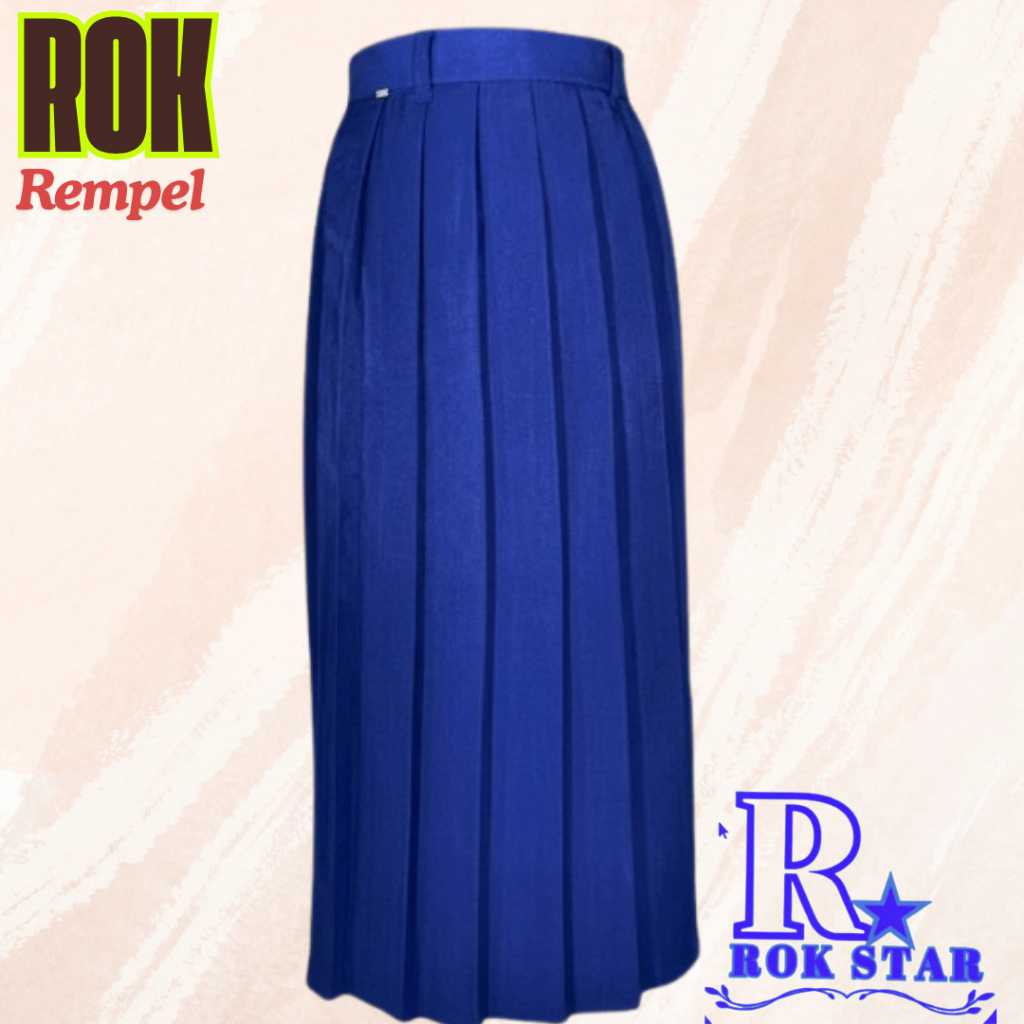 Rok Panjang SMP Perempuan Biru Rempel Drill