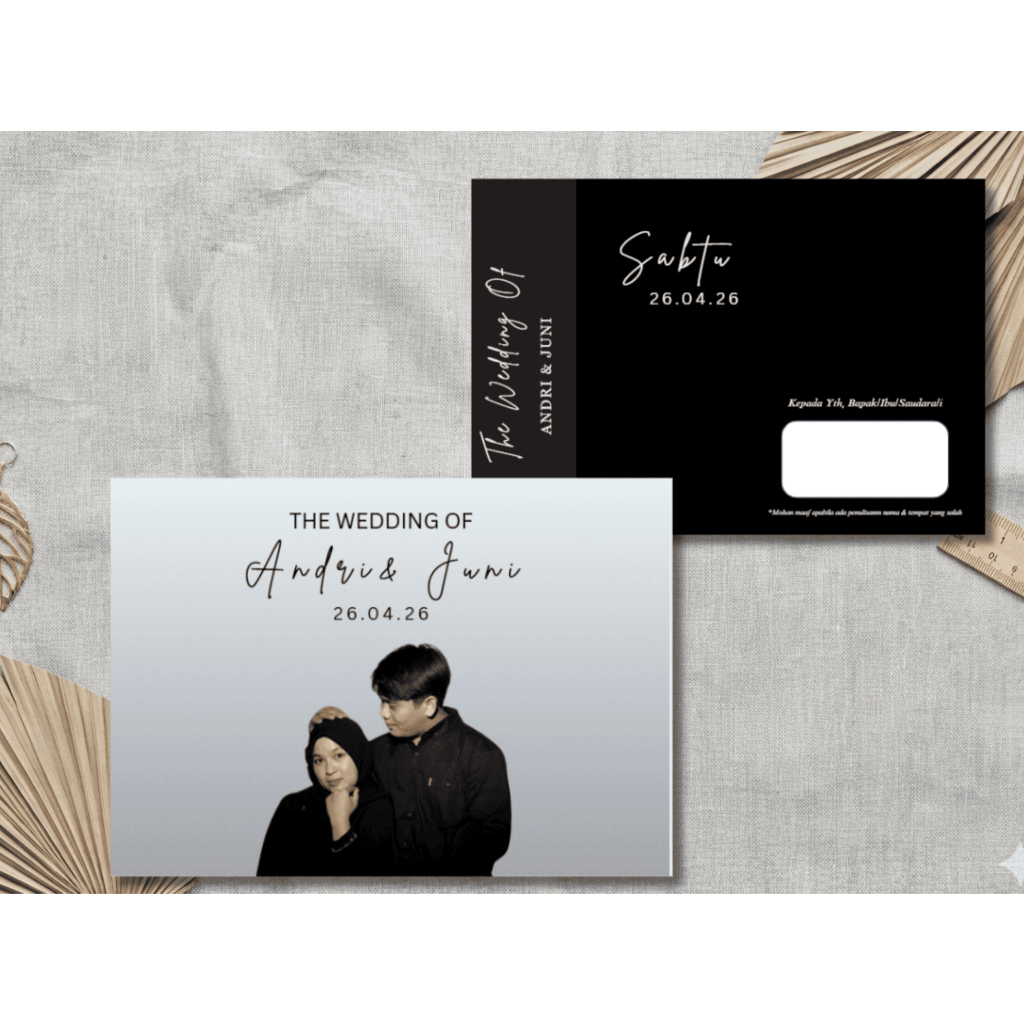 Cetak Undangan Pernikahan gen z - Desain Elegan, Free Foto, Borderless, Premium Paper