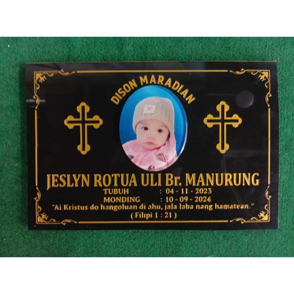 Batu nisan KUBURAN KRISTEN Foto Ukuran 20x30 Kristen + FOTO