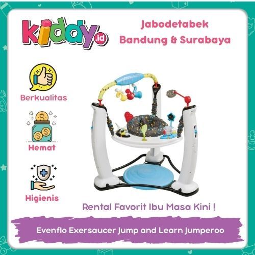 SEWA DI KIDDY.ID -  Evenflo Exersaucer Jump and Learn Jumperoo-Jam Session Blue