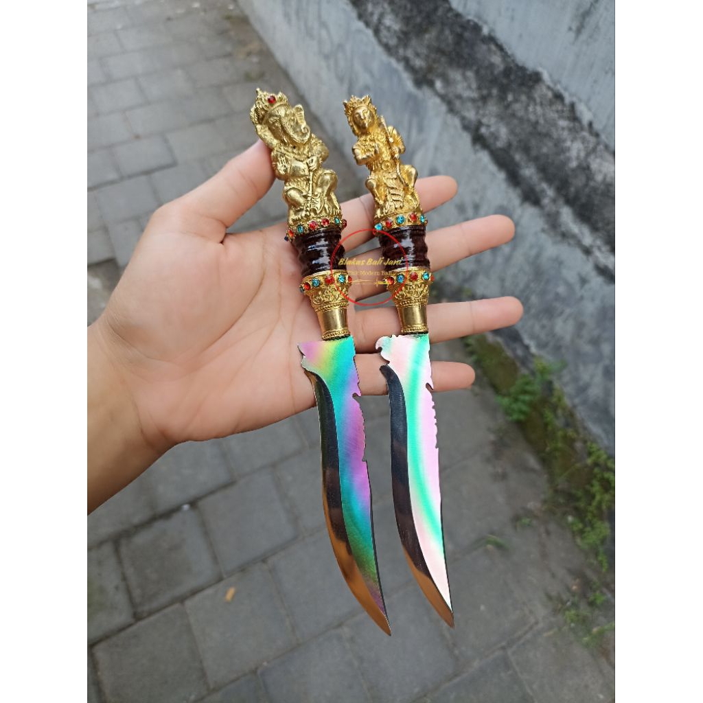 seselet 13cm baja pelangi hss /pisau bali /pisau serbaguna /seselet bali /tiuk bali/ bahan baja hss/