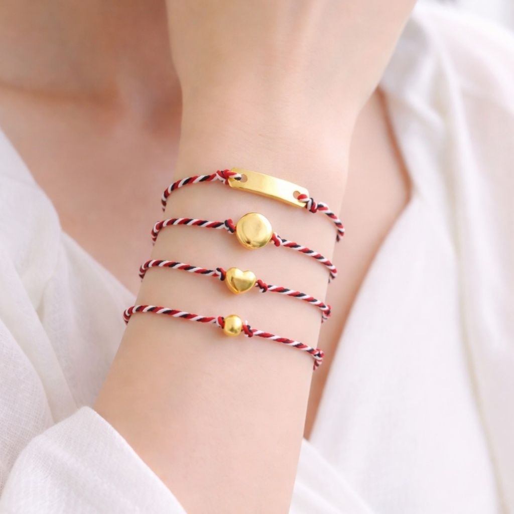 Gelang Emas Tridatu - Gelang Tridatu Custom Nama / Inisial Perhiasan Emas ( 6 K - 8 K ) - Toko Emas 