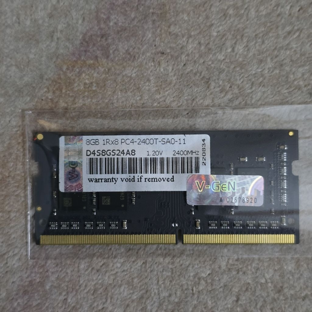 ram laptop ddr4 8gb sodimm vgen 2400 platinum seken