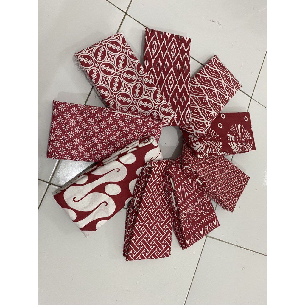 KAIN BATIK PEKALONGAN MOTIF KAIN BATIK KATUN WARNA MERAH