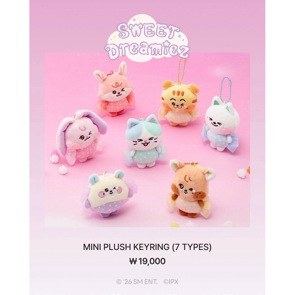MINI PLUSH KEYRING SWEET DREAMIEZ KKYUPING JJED BAMJJI JAEMIN JENO JISUNG