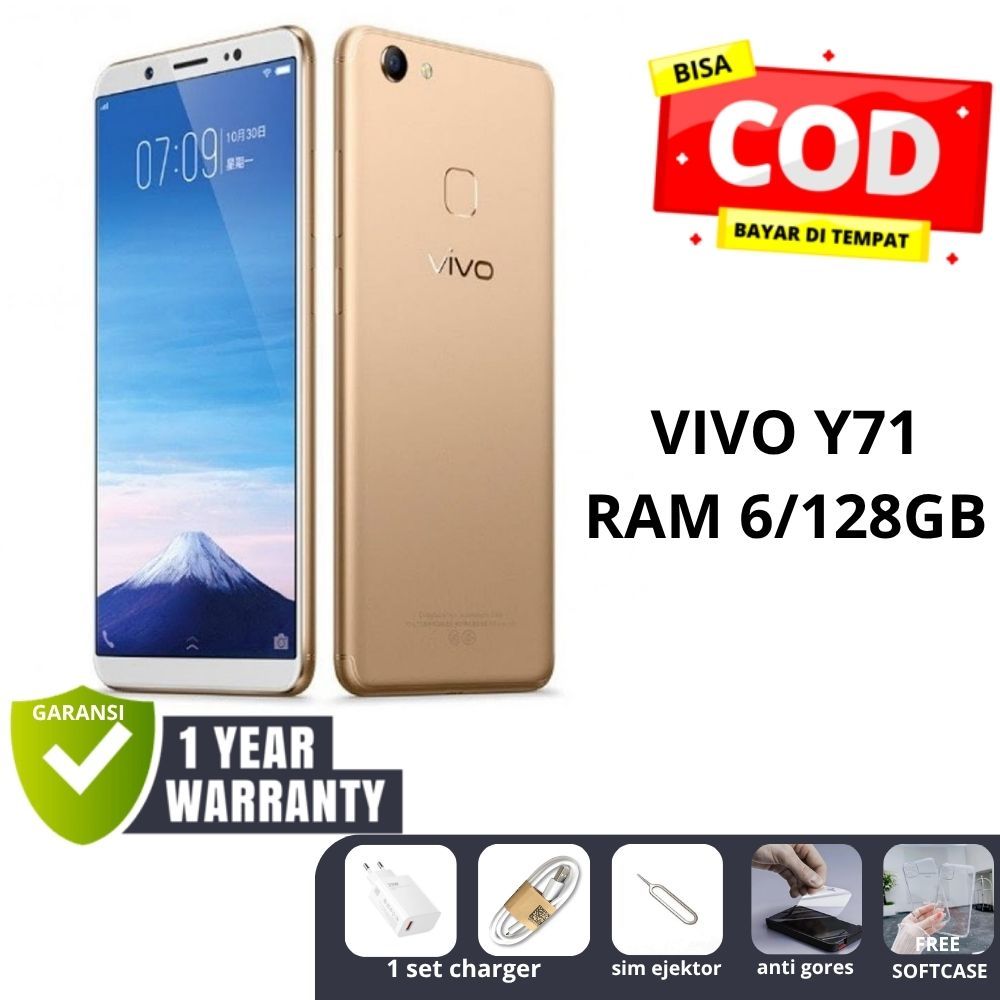 HP VIVO Y71 6/128 GB Murah Smartphone Fullset Garansi 12 Bulan - Gold