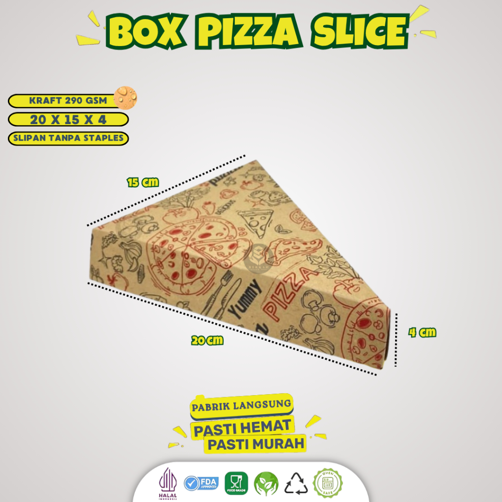 Dus Pizza Slice Box Pizza Segitiga Dus Crepes (PS1K2Z1-Laminasi)