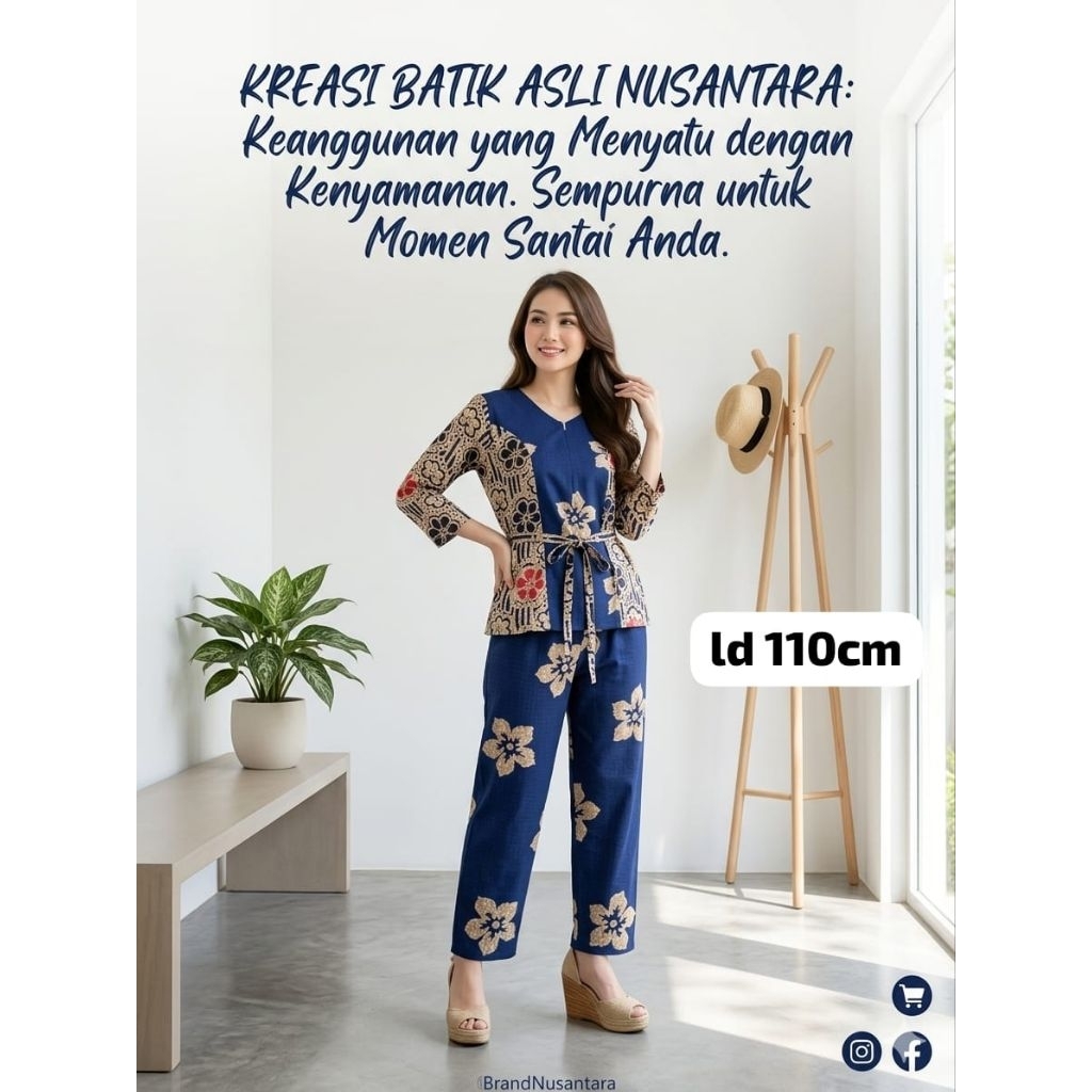 SETELAN BATIK PUTRI DIANA || LD 110 CM