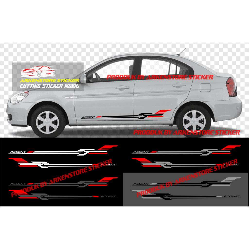 Stiker mobil accent sticker cutting stiker list sporty mobil hyundai accent