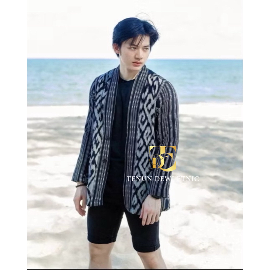 [TENUN ETNIK] Kimono tenun Pria Baju Tenun Outer Tenun Pria Atasan Pria Kemeja Tenun