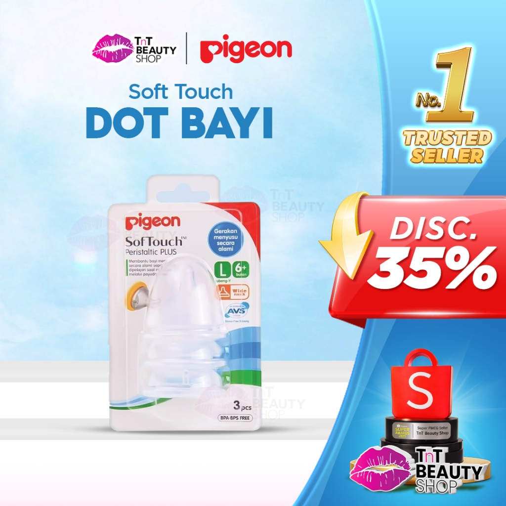 PIGEON Dot Peristaltic Plus 3 Nipple Blister - Soft Touch | Dot Bayi | TnT Beauty Shop