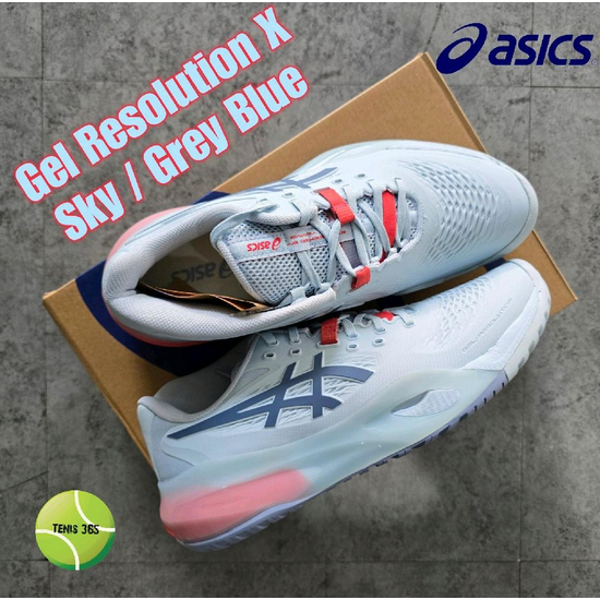Sepatu Tenis Wanita Asics Shoes Gel-Resolution X Women - Sky / Grey Blue