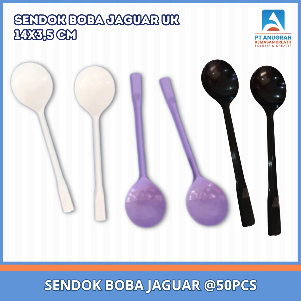 Jaguar Sendok minuman Boba Kopi Es Susu Buah Sendok Adukan Minuman 50 Pcs