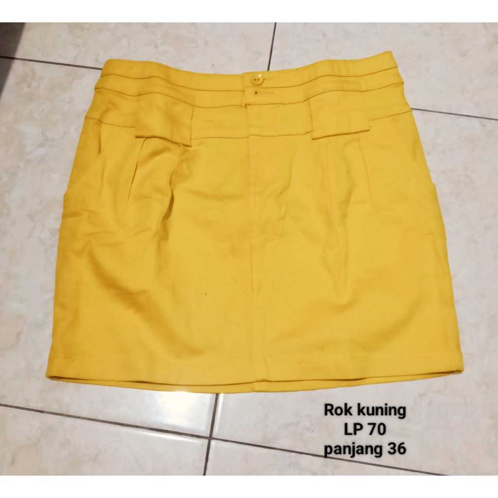 Rok Warna Kuning Tebal Skirt Kuning