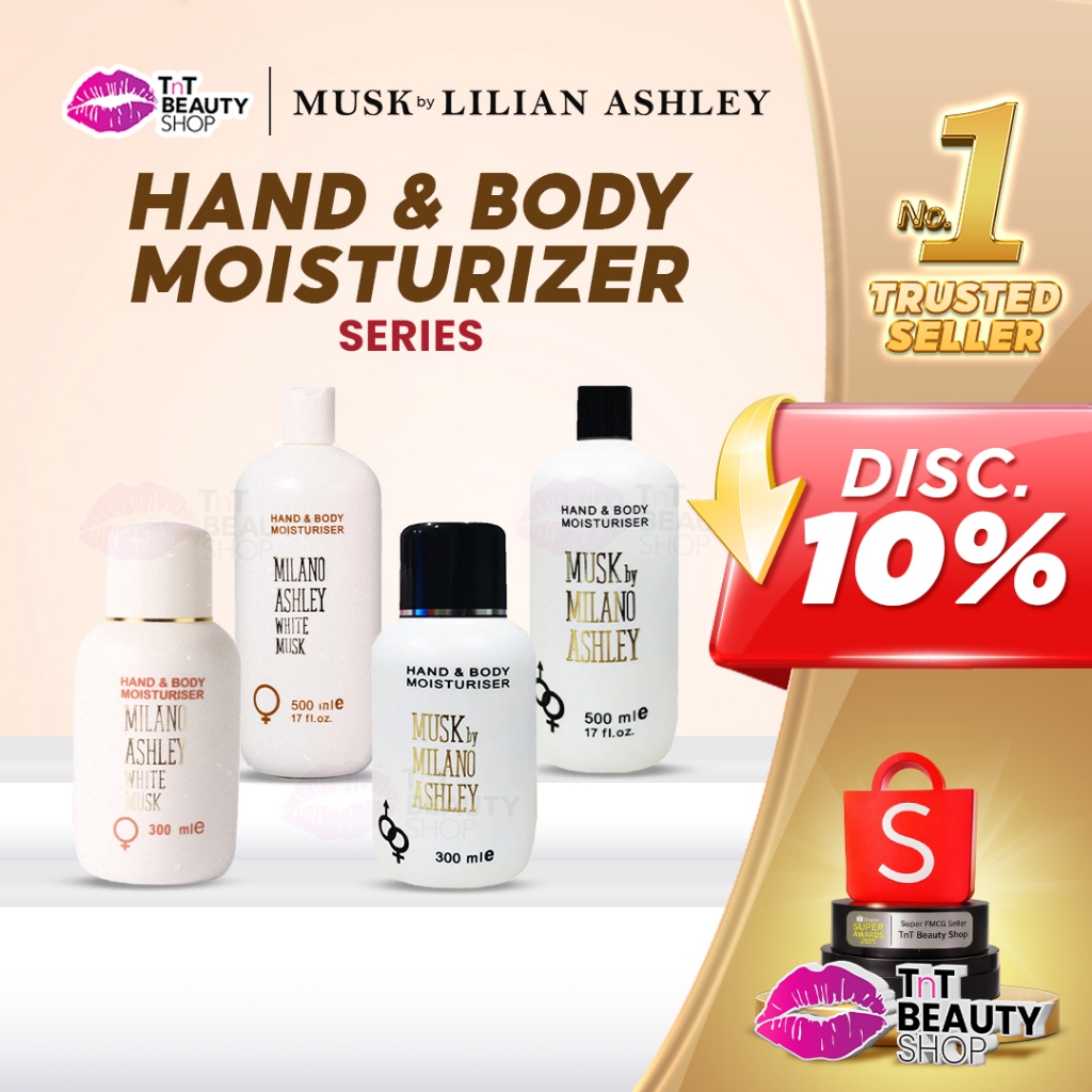 MILANO ASHLEY Hand & Body Lotion Moisturiser - 150ml - 300ml - 500ml | Rose Tea - Green Tea -  Latte