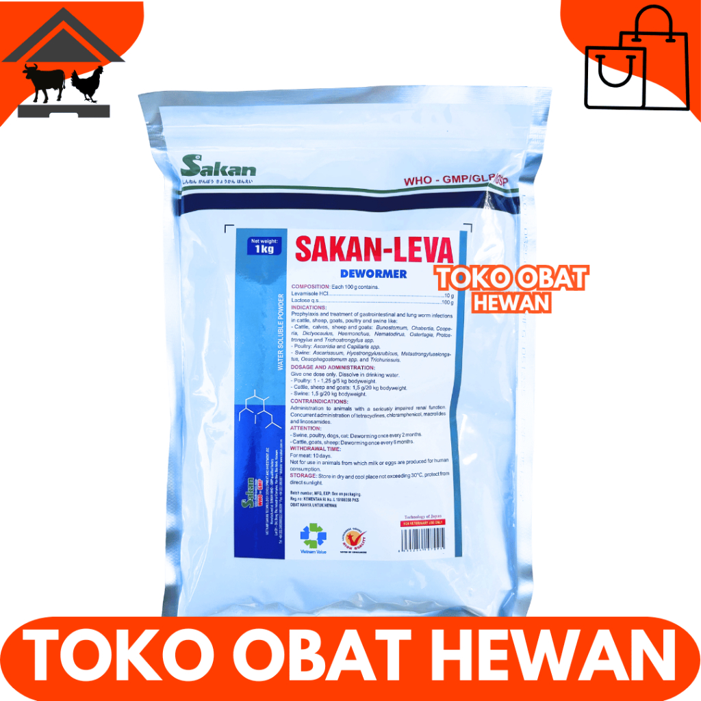 SAKAN LEVA 1 KG - Obat Cacing Ayam Levamisol Ampuh - Like Levamid