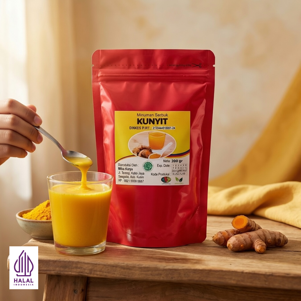 Minuman Serbuk Kunyit Instan 300g | Jamu Herbal Tradisional Kunyit Asam Hangat Herbal Sehat Anti Inf