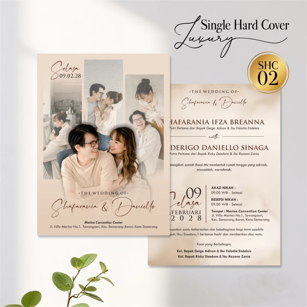 Undangan Pernikahan Luxury Hard Cover - Undangan Nikah Custom Single Hard Cover