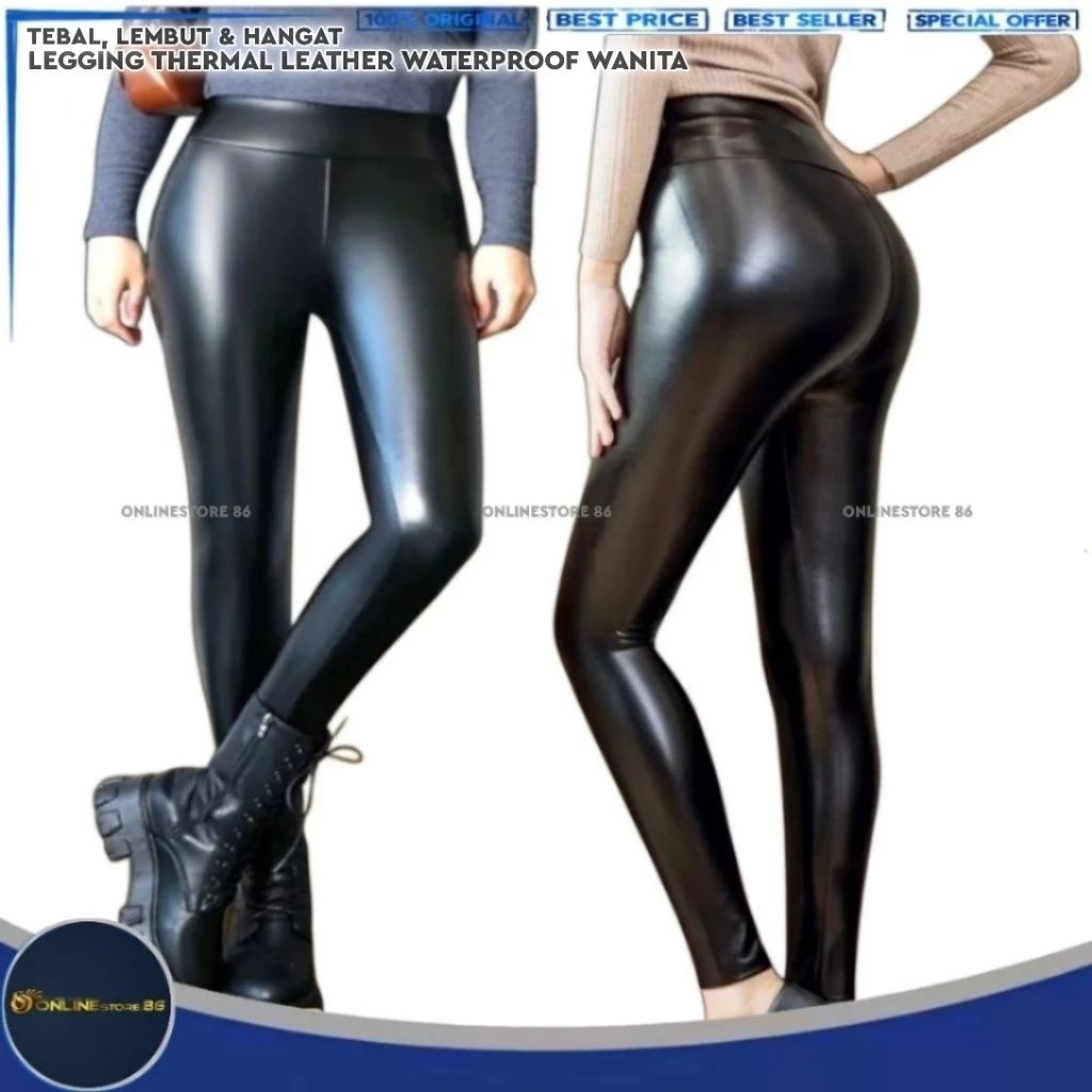 Celana Legging Kulit Winter Wanita Thermal Premium Big Size Jumbo / Legging Kulit | Celana  Long Joh