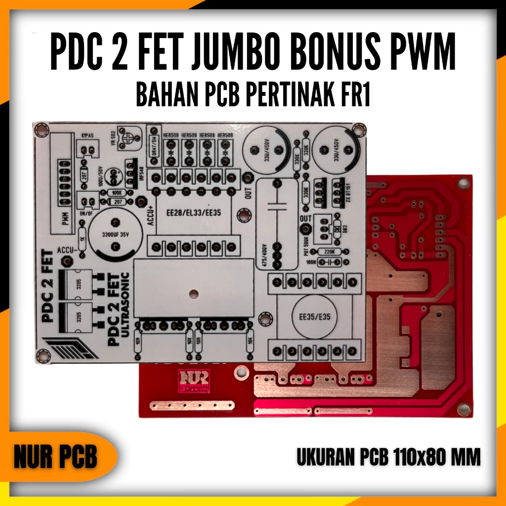 PCB PDC 2 FET Jumbo 12V Auto Fan Protector Bonus PWM KA3525 11x8cm PDC-005
