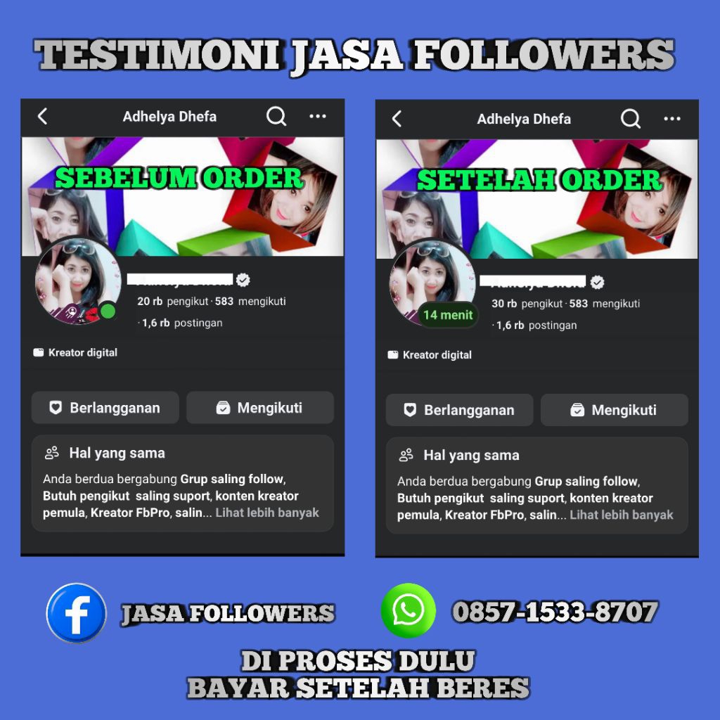 followers facebook premium & permanen